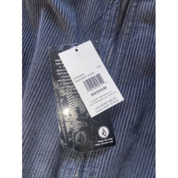 Volcom Halecrest Jacket Corduroy Sherpa Collar Full-Zip Black $90 Size Medium - Picture 5 of 5